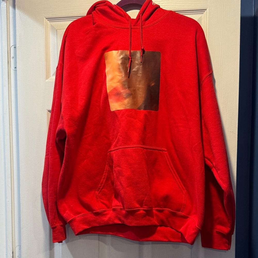 Ariana Grande Red Sweater with Gold Accent